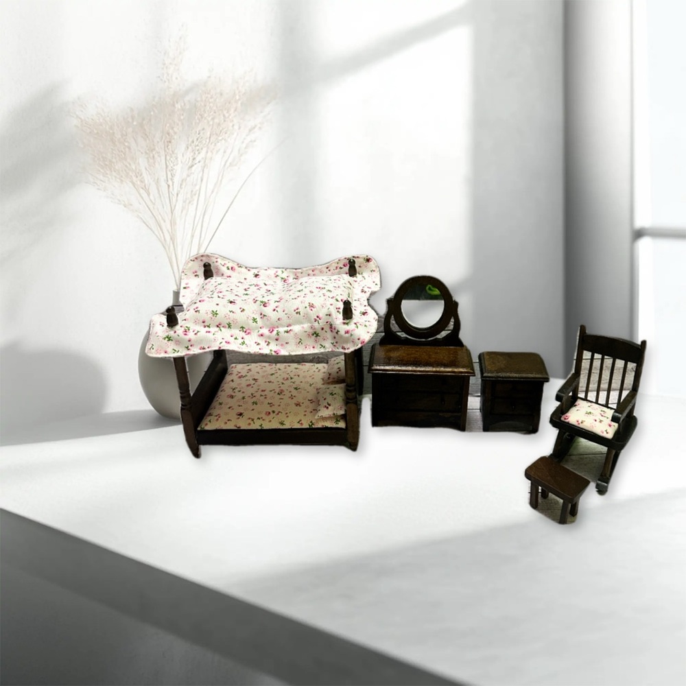 Floral Dollhouse vintage Furniture Set